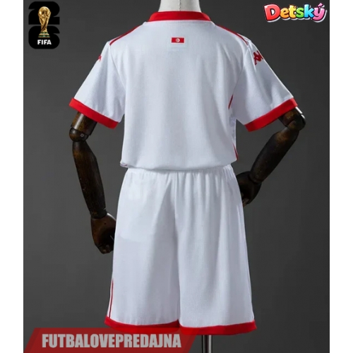 Lacne Dětský Futbalové dres Tunisko MS 2026 Krátky Rukáv - Preč (+ trenírky)